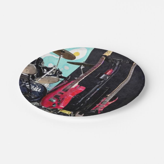 Guitars and Drums Paper Plates (Angled)