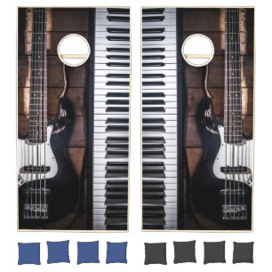 Guitars and Piano Keys Cornhole Set