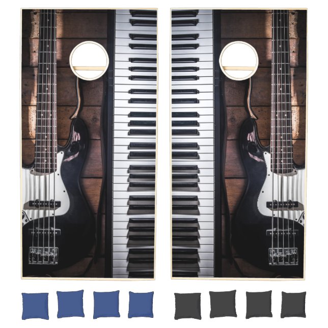 Guitars and Piano Keys Cornhole Set (Set)