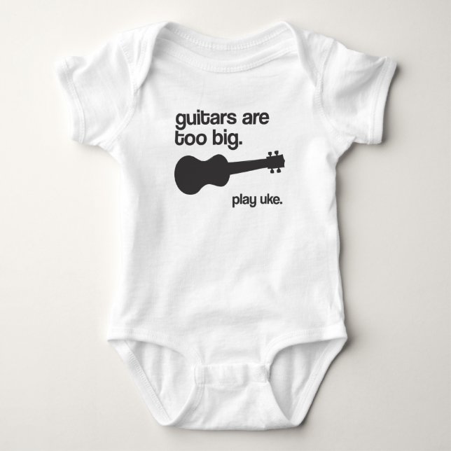 "Guitars are too big" design T-Shirt (Front)