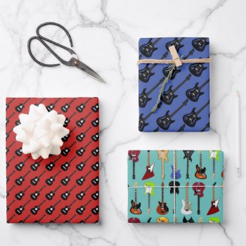 Guitars Assortment One Wrapping Paper by BarbeeAnne at Zazzle