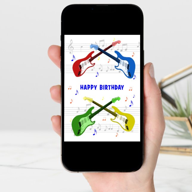 Guitars Birthday Card (Front Digital)