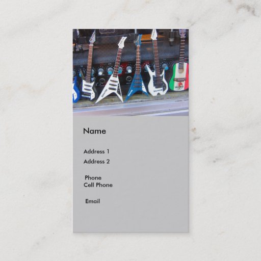 Customizable Guitars Business Cards