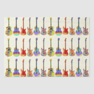 Guitars Colorful Pattern Tissue Paper