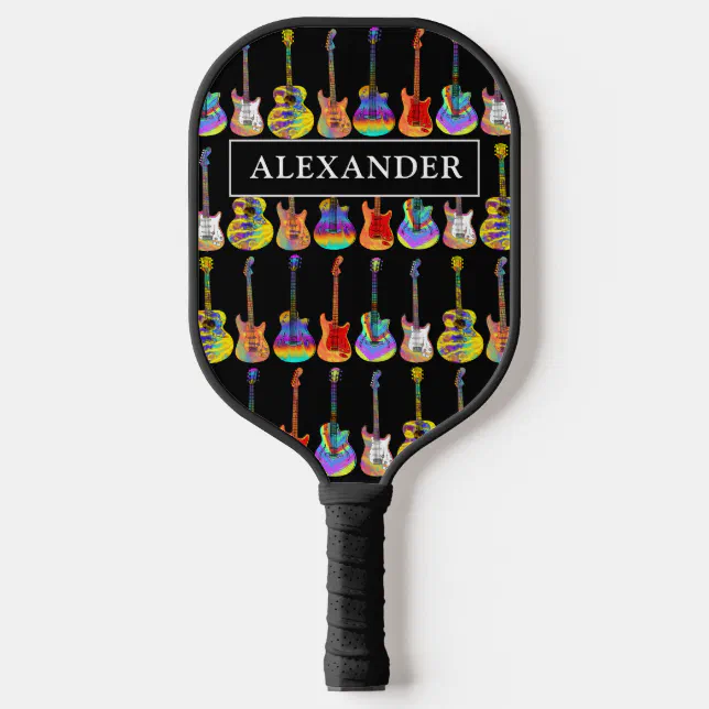 Guitars Colorful Personalized Pickleball Paddle Zazzle 9947