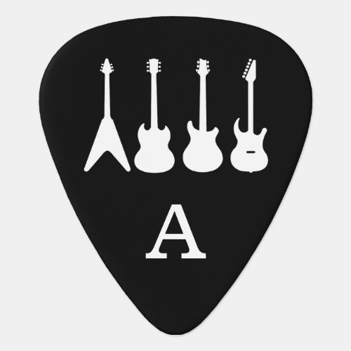Guitars Editable Monogram Design Guitar Pick