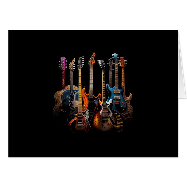 Guitars guitarists gift card (Front Horizontal)