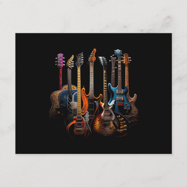 Guitars guitarists gift enclosure card (Front)