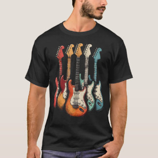 Guitars Guitarists Retro Music Guitar T-Shirt