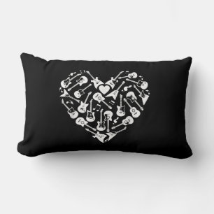 Guitars Heart Guitarist Valentines Day Lumbar Pillow