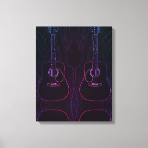 Guitars in a abstract light canvas print