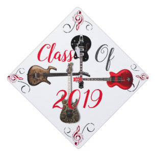 Guitars, Music Symbols, Class Of 2019 on a Graduation Cap Topper