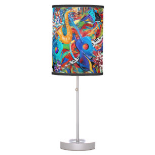 Guitars Musical Instruments Lamp Colorful Art