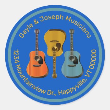 Guitars Name And Address Musicians Envelope Seal by BlueHyd at Zazzle