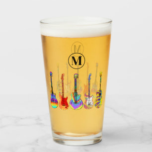 Guitars Personalized Glass