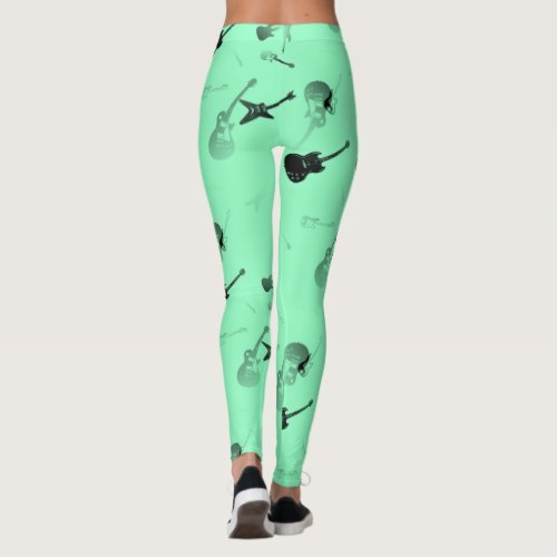 Guitars Rock Aqua color Leggings