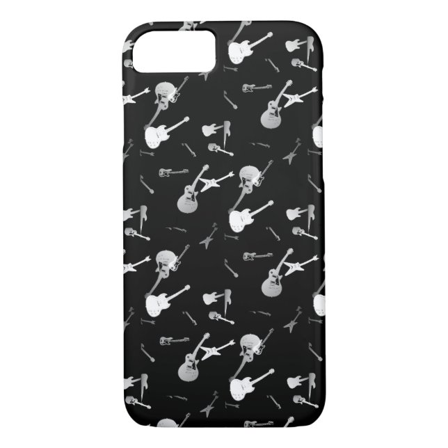 Guitars Rock Black White Iphone Case 3 (Back)
