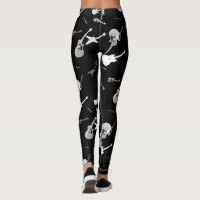 Guitars Rock Black White Leggings