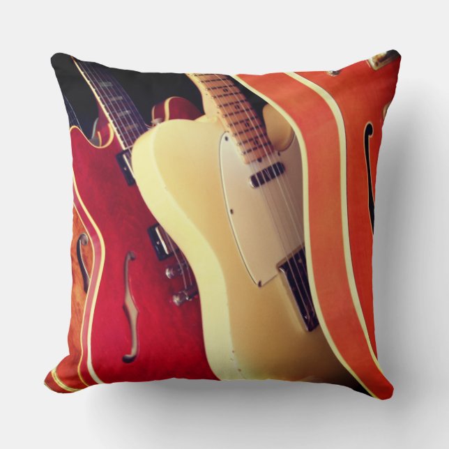 Guitars Throw Pillow (Front)