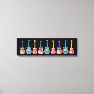 GUITARS WIDE Stretched CANVAS ART PRINT