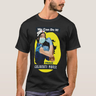 Gujarati Proud Frontline Worker Rosie Riveter Nurs T-Shirt
