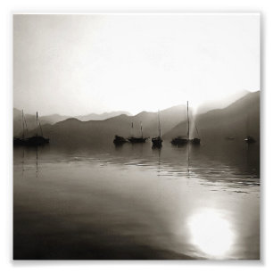 Gulets Ethereal In Grey Sailboat Painting Photo Print