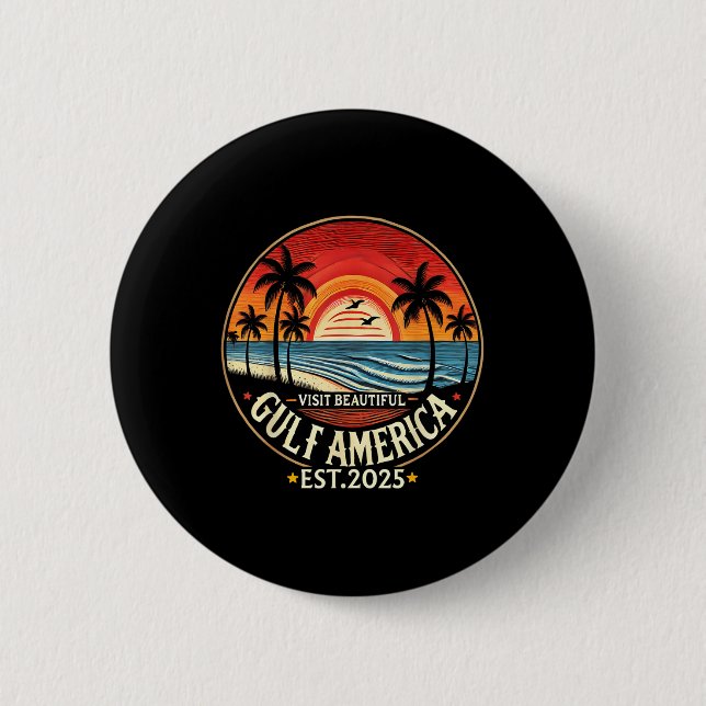 Gulf America Funny Trump Renaming  Button (Front)