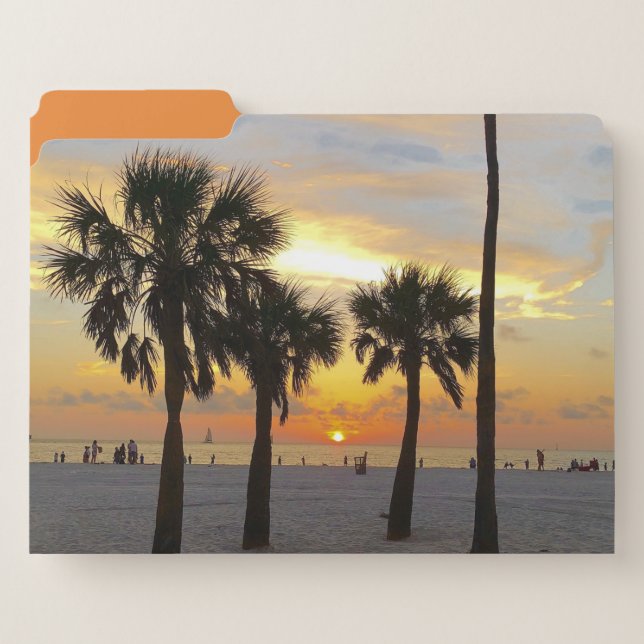 Gulf Beach Sunset File Folder (Front Left)