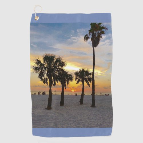 Gulf Beach Sunset Golf Towel