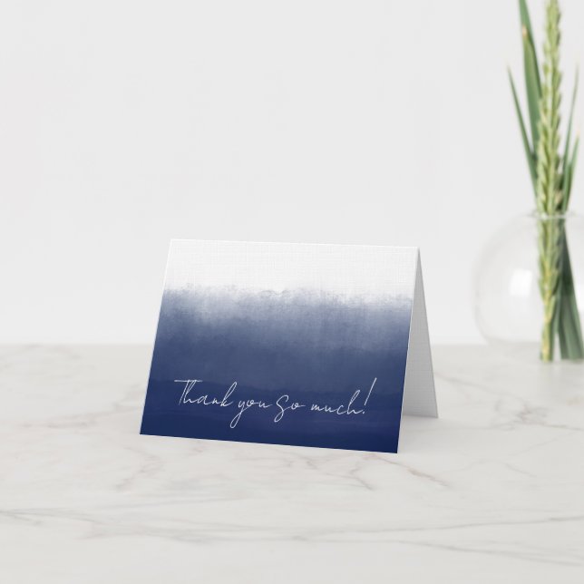 Gulf Blue Watercolor Thank You Card (Front)