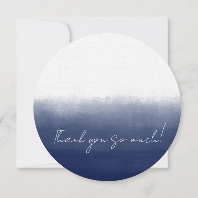 Gulf Blue Watercolor Thank You Card (Front)