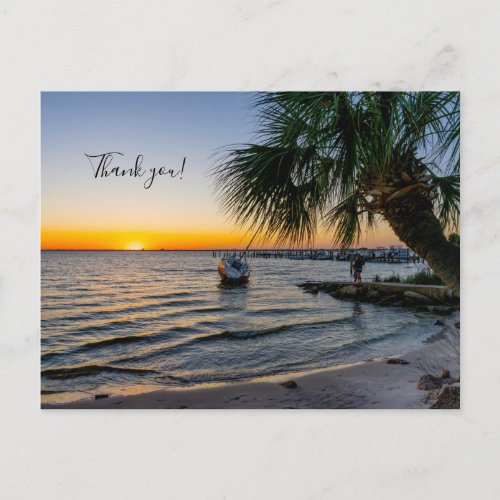 Gulf Breeze Florida Sunset Thank you Postcard