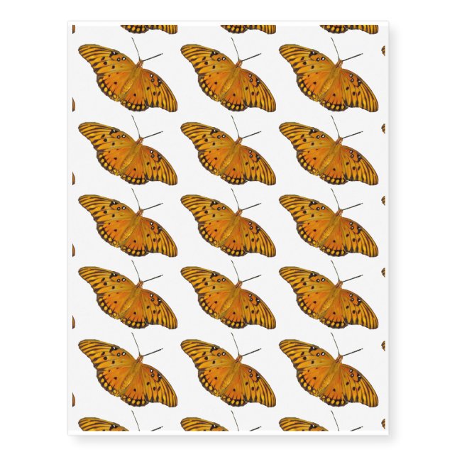 Gulf Coast Fritillary Butterfly Temporary Tattoos (Front)