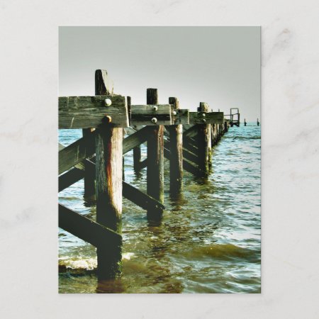 Gulf Coast Mississippi Destroyed Pier Postcard