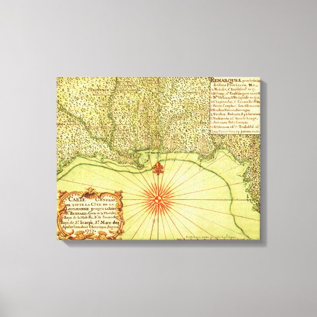 Gulf Coast of the United StatesPanoramic Map Canvas Print (Front)