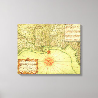 Gulf Coast of the United StatesPanoramic Map Canvas Print