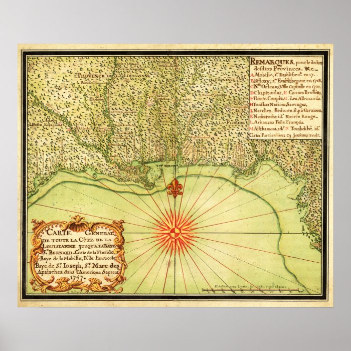 Gulf Coast of the United StatesPanoramic Map Print