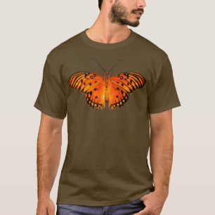 Gulf fritillary butterfly on orange background T-Shirt