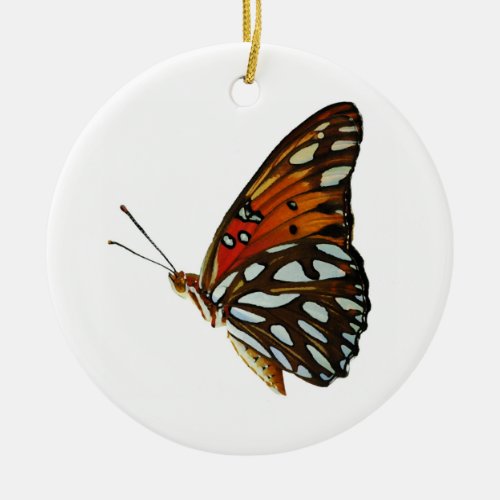 Gulf fritillary butterfly ornament