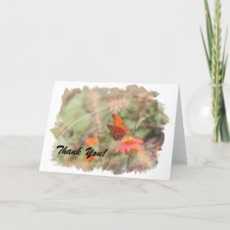 Gulf Fritillary on Zinnia Thank You Card