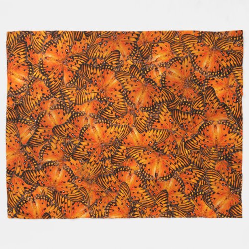 Gulf fritillary or Passion butterflies orange Fleece Blanket