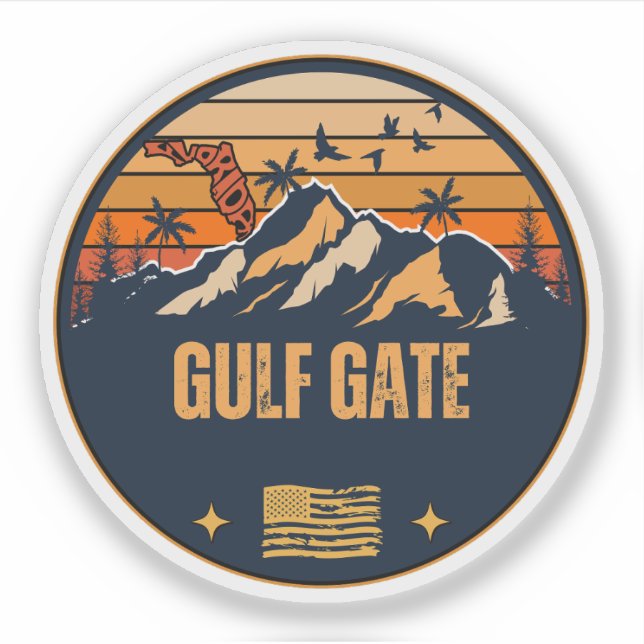 Gulf Gate, Florida  Sticker (Front)