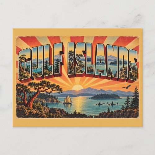 Gulf Islands BC Salish Sea Garry Oak Art Postcard