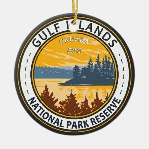 Gulf Islands National Park Reserve Canada Badge Ceramic Ornament