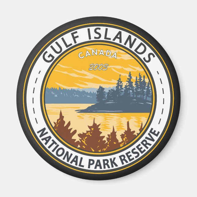 Gulf Islands National Park Reserve Canada Badge Magnet (Front)