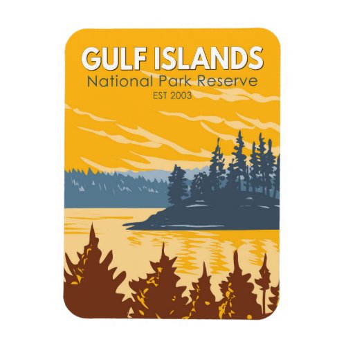 Gulf Islands National Park Reserve Canada Vintage  Magnet