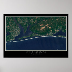 Gulf Islands National Seashore Florida Satellite Poster