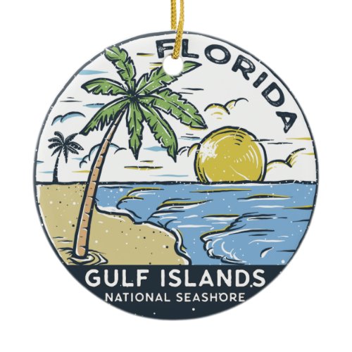 Gulf Islands National Seashore Florida Vintage Ceramic Ornament