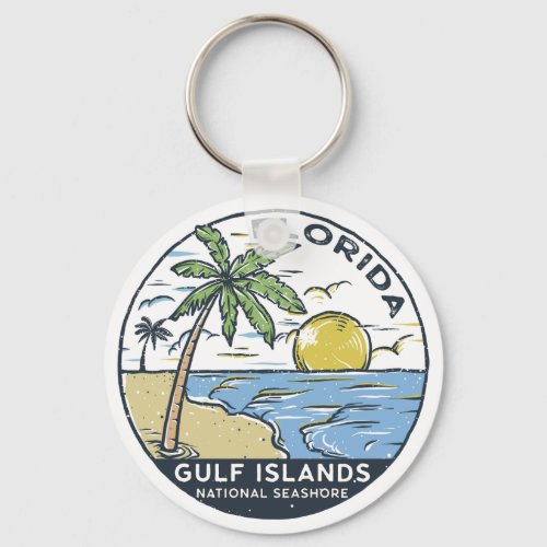 Gulf Islands National Seashore Florida Vintage Keychain