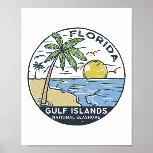 Gulf Islands National Seashore Florida Vintage Poster
